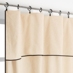 Rideau Klervie naturel noir l. 135 x H. 260 cm de marque JBY CREATION, référence: B9112400