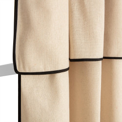 Rideau Klervie naturel noir l. 135 x H. 260 cm - JBY CREATION