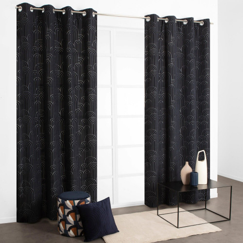 Rideau tamisant agueda 135x240cm bleu marine - JBY CREATION