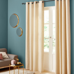 Rideau tamisant, Joey, l.140 x H.250 cm, coton écru - Sans marque