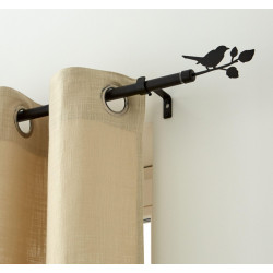 Rideau tamisant, Joey, l.140 x H.250 cm, coton écru - Sans marque