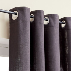 Rideau tamisant, Joey, l.140 x H.250 cm, coton noir de marque Sans marque, référence: B9113100