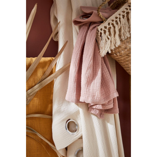 Rideau tamisant, Joey, l.140 x H.250 cm, coton ocre - Sans marque