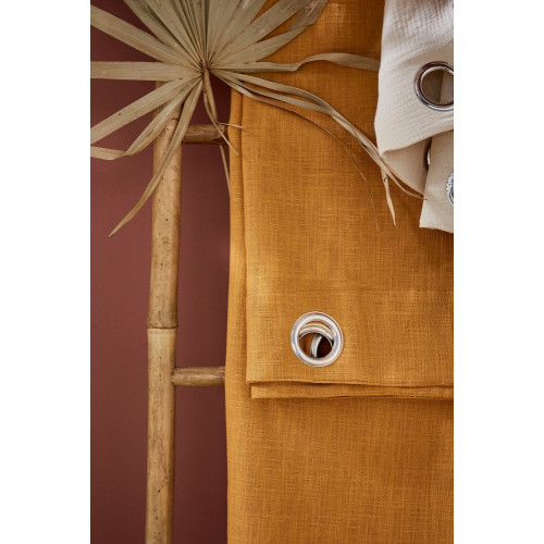 Rideau tamisant, Joey, l.140 x H.250 cm, coton ocre - Sans marque