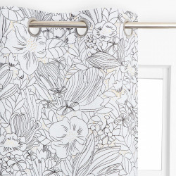 Rideau tamisant, Lizon blanc noir l.135 x H.240 cm de marque JBY CREATION, référence: B9113300