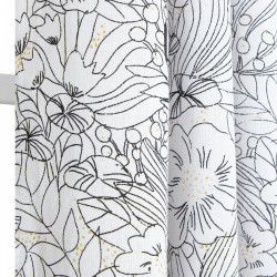 Rideau tamisant, Lizon blanc noir l.135 x H.240 cm - JBY CREATION