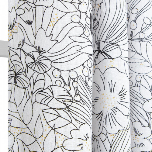 Rideau tamisant, Lizon blanc noir l.135 x H.240 cm - JBY CREATION
