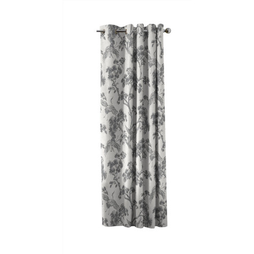 Rideau tamisant, Oriental, coton gris l.140 x H.280 cm - Sans marque