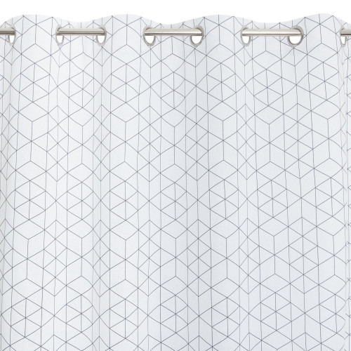 Rideau tamisant, Tesso blanc noir l.135 x H.240 cm - JBY CREATION