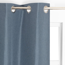 Rideau thermique, Chambray bleu l.135 x H.240 cm de marque JBY CREATION, référence: B9113600