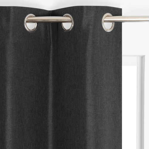 Rideau thermique, Chambray gris anthracite l.135 x H.240 cm - JBY CREATION