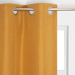 Rideau thermique, Chambray jaune curry l.135 x H.240 cm de marque JBY CREATION, référence: B9113900