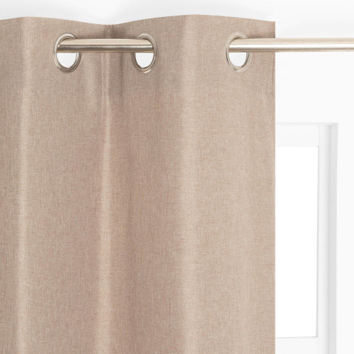 Rideau thermique, Chambray taupe l.135 x H.240 cm - JBY CREATION