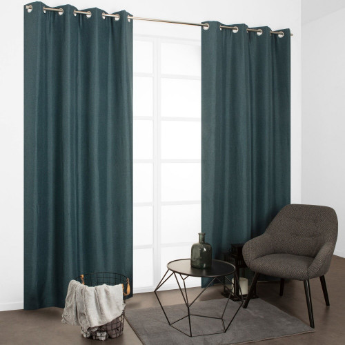 Rideau thermique, Chambray vert l.135 x H.240 cm - JBY CREATION