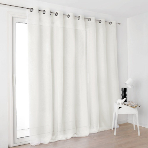 Voilage tamisant Kaolin, l.300 x H.250 cm, blanc écru - LINDER