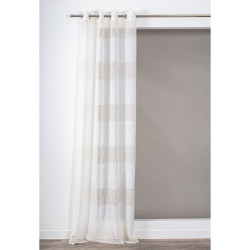 Voilage transparent, grace beige l. 140 x H. 260 cm - ROCLE