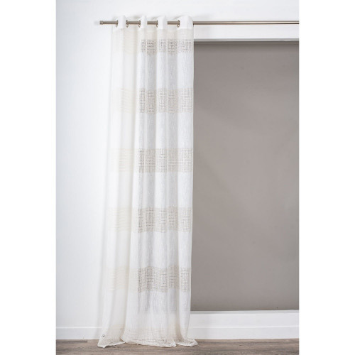 Voilage transparent, grace beige l. 140 x H. 260 cm - ROCLE