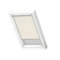 Store fenêtre de toit VELUX occultant manuel beige DKL SK06, cadre gris de marque VELUX, référence: B9115600