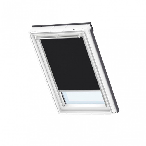 Store fenêtre de toit VELUX occultant manuel noir DKL MK04, cadre gris - VELUX