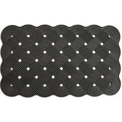 Paillasson caoutchouc noir l.45 cm x L.75 cm de marque Sans marque, référence: B9116600