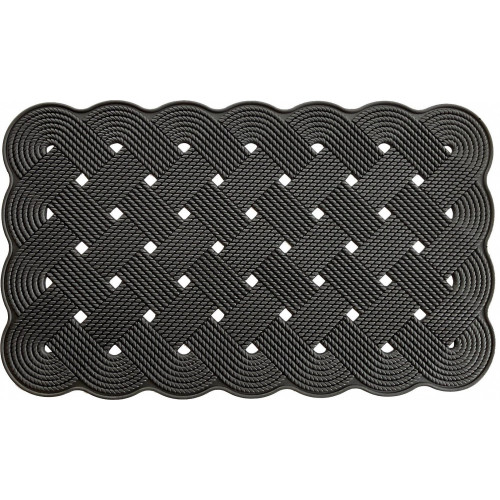 Paillasson caoutchouc noir l.45 cm x L.75 cm - Sans marque