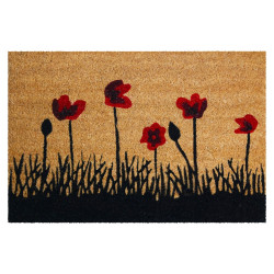 Tapis coco naturel coquelicot, 40 x 60 cm de marque Sans marque, référence: B9118100