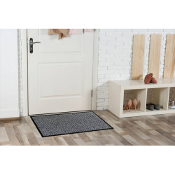 Tapis d'entree plastique gris l.60 cm x L.80 cm, Aurillac608002 - Sans marque