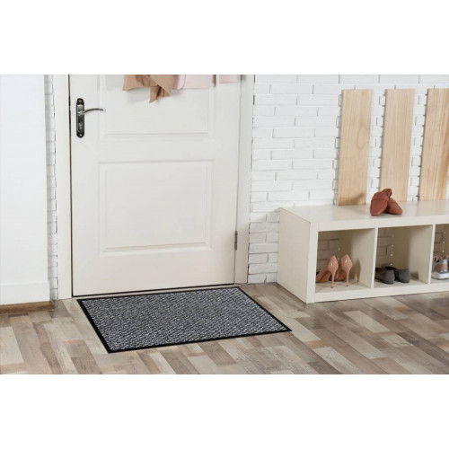 Tapis d'entree plastique gris l.60 cm x L.80 cm, Aurillac608002 - Sans marque