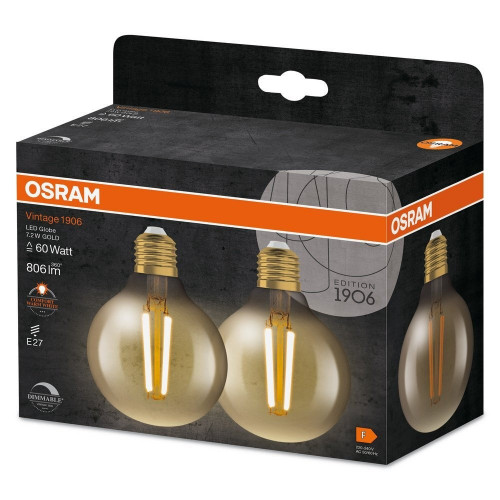 Lot de 2 Led globe 80 à filament ambre 55 w chaud OSRAM - OSRAM