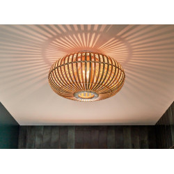 Plafonnier SDB Manille, nature, 1xE27 bambou D.38 cm, LUSSIOL de marque LUSSIOL, référence: B9123300