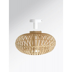 Plafonnier SDB Manille, nature, 1xE27 bambou D.38 cm, LUSSIOL - LUSSIOL