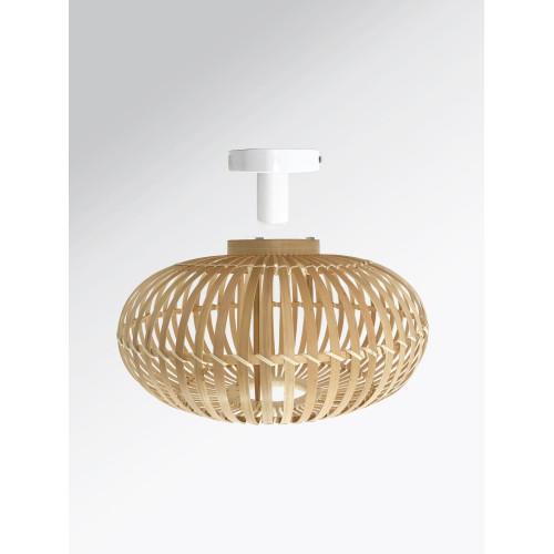Plafonnier SDB Manille, nature, 1xE27 bambou D.38 cm, LUSSIOL - LUSSIOL
