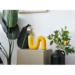 Lampe à poser POP S E27 céramique jaune - Sans marque