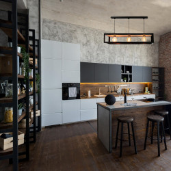 Suspension 3xE27 metal noir/bois naturel METROPOLIGHT Maxim 88 cm - METROPOLIGHT