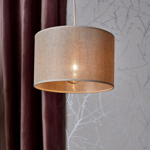 Suspension NATT, E27, diam.29 cm, coton argent strass, METROPOLIGHT - METROPOLIGHT