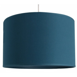 Suspension Natt, E27, diam.29 cm, coton bleu canard, METROPOLIGHT - METROPOLIGHT