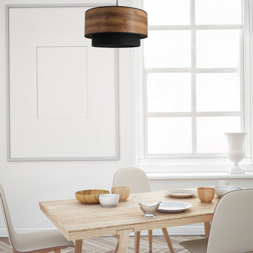 Suspension Stratos bosk, acier, diam.38 cm, E27, noir - METROPOLIGHT
