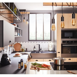 Plafonnier Industriel E27 Townshend Bois Noir, 3 X 60 W Eglo - Eglo