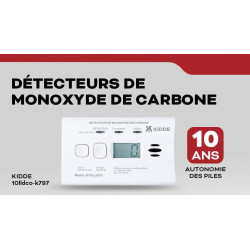 Detecteur de monoxyde de carbone KIDDE 10lldco-k797, 10 ans - Kidde