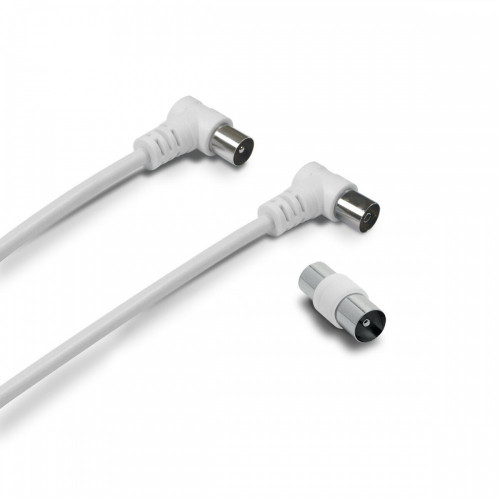 Cable coaxial male/femelle coudee, 2m, Metronic - Metronic