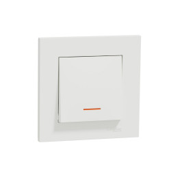 Interrupteur va-et-vient lumineux complet Miluz, SCHNEIDER ELECTRIC, blanc de marque SCHNEIDER ELECTRIC, référence: B9128100
