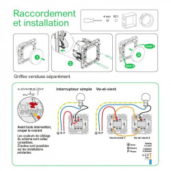 Lot de 5 interrupteurs va-et-vient complet, Odace, SCHNEIDER ELECTRIC, blanc - SCHNEIDER ELECTRIC