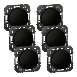 Lot de 6 interrupteurs va-et-vient à assembler, LEGRAND Dooxie, noir de marque LEGRAND, référence: B9128600