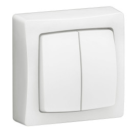 Double interrupteur va-et-vient saillie complet, LEGRAND Asl, blanc - LEGRAND