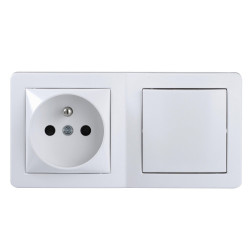 Interrupteur + prise saillie complet Alréa, SCHNEIDER ELECTRIC, blanc de marque SCHNEIDER ELECTRIC, référence: B9129600
