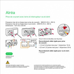 Interrupteur + prise saillie complet Alréa, SCHNEIDER ELECTRIC, blanc - SCHNEIDER ELECTRIC