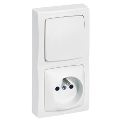 Interrupteur va-et-vient et prise avec terre complet ASL blanc LEGRAND de marque LEGRAND, référence: B9129700