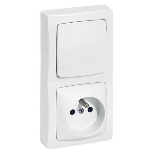Interrupteur va-et-vient et prise avec terre complet ASL blanc LEGRAND - LEGRAND