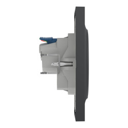 Prise avec terre affleurante complète Odace, SCHNEIDER ELECTRIC, anthracite - SCHNEIDER ELECTRIC