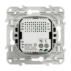 Prise chargeur double usb A+C 12W à assembler Odace, SCHNEIDER ELECTRIC, anthracite - SCHNEIDER ELECTRIC